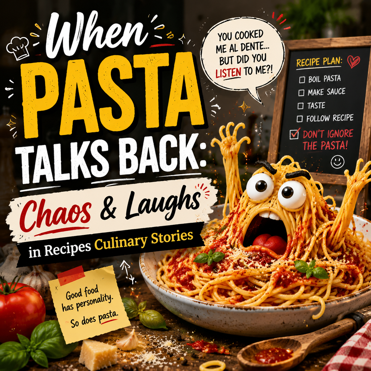 When Pasta Talks Back: Chaos & Laughs in Recipes Culinary Stories